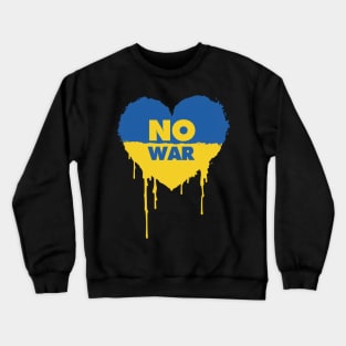 Ukraine flag in a heart shape, no war Crewneck Sweatshirt